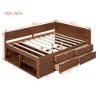 NicBex Twin/Full Size Wood Daybed with Shelves and 4 Drawers for Bedroom,Living Room,Apartment - 3 of 4