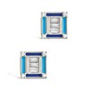 SHINE by Sterling Forever Luella CZ & Enamel Square Stud Earrings - 3 of 4