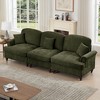 Mocamel Beige Chenille L-Shaped Sectional Sofa with Ottoman, 3-Seater Modular Couch Deep Seat with Flared Arms & Removable Skirt for Living Room - 2 of 4