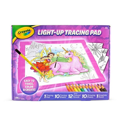 Crayola Light Up Tracing Pad Pink: Creative Drawing Kit for Kids, Includes Colored Pencils & Paper, Toys for Ages 6-8