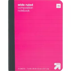 Wide Ruled Pink Hard Cover Composition Notebook - up & up™