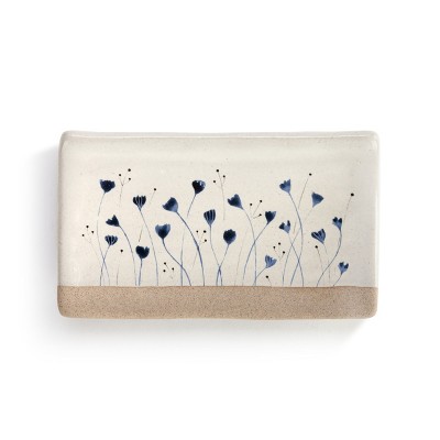 DEMDACO Blue Blossoms Rectangle Spoon Rest