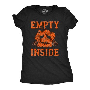 Womens Empty Inside T Shirt Funny Halloween Rotting Jack O Lantern Tee For Ladies - Crazy Dog Women's T Shirt - 1 of 4