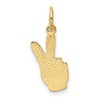 Black Bow Jewelry 14k Yellow Gold Small Hand Peace Sign Charm or Pendant, 8mm (5/16 in) - 3 of 4
