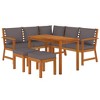 vidaXL Patio Dining Set Natural Wood Solid Acacia wood 6 Piece Modular - 3 of 4