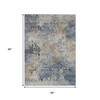 HomeRoots 5' X 8' Denim Blue Beige And Charcoal Abstract Washable Indoor Outdoor Area Rug - 3 of 4