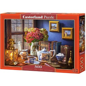 500 Piece Jigsaw Puzzle, Tea Time, Classic interior, old fashioned furniture, oil lamp, beautiful vase, Adult Puzzles, Castorland B-53070 - 1 of 4