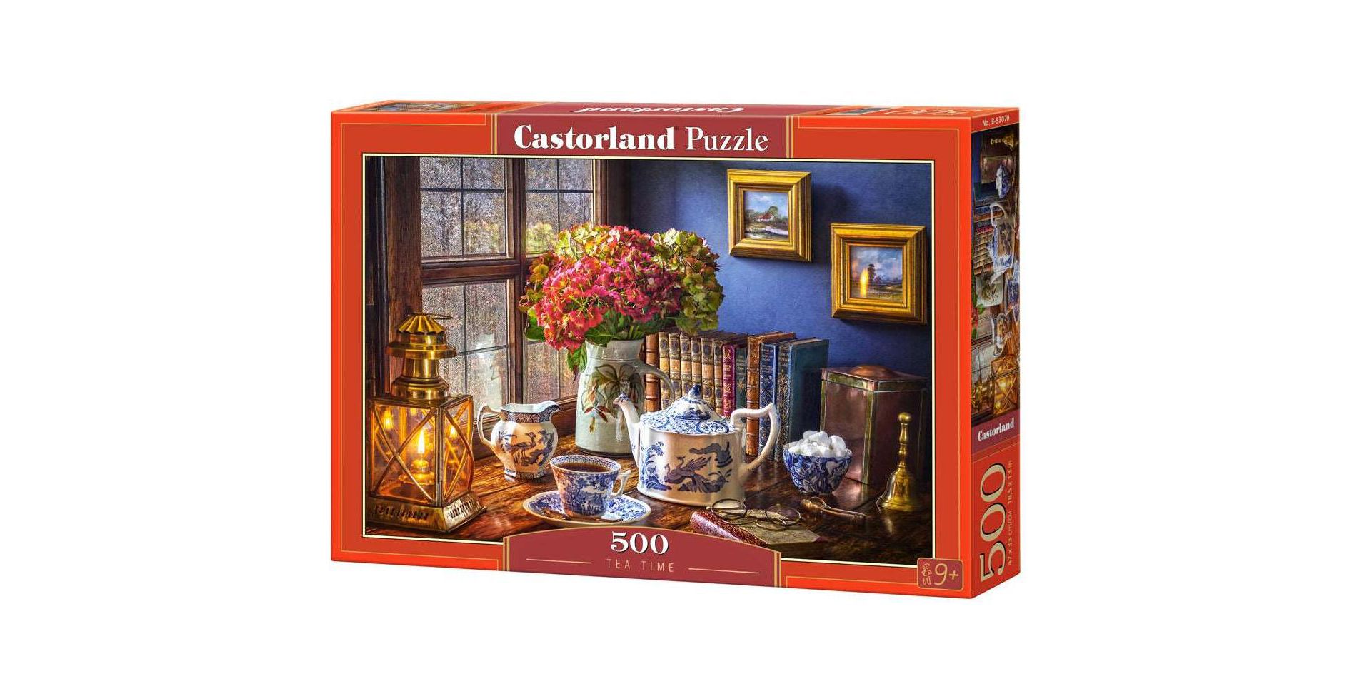 500 Piece Jigsaw Puzzle, Tea Time, Classic interior, old fashioned furniture, oil lamp, beautiful vase, Adult Puzzles, Castorland B-53070
