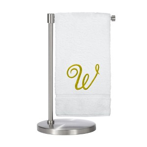 BC BARE COTTON Monogrammed Bath Towel, Personalized Gift, 27 x 54 inches - Set of 1 - White - Gold Script - 1 of 4