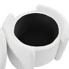 PAGED Round Ottoman With Storage, Teddy Fleece Cushioned Foot Stool with Non-Slip Rubber Pad for Family Room, Hallway - 2 of 4