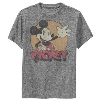 Boy's Disney Mickey Mouse Old School Distressed Performance Tee