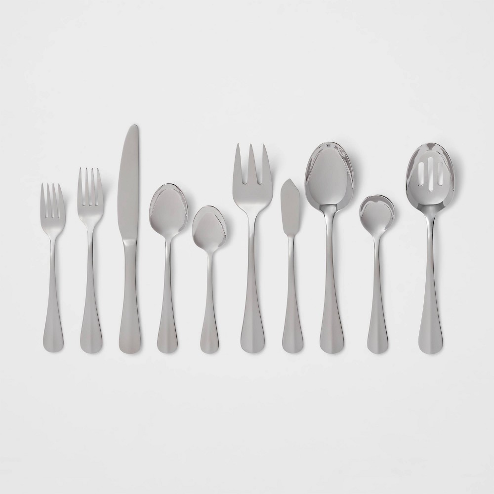 65pc Sussex Flatware Set Silver - Threshold™: Stainless Steel Silverware Service for 12, Dishwasher-Safe