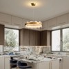 20-31" Led Kitchen Island Alabaster Round Gold Chandelier - 4 of 4