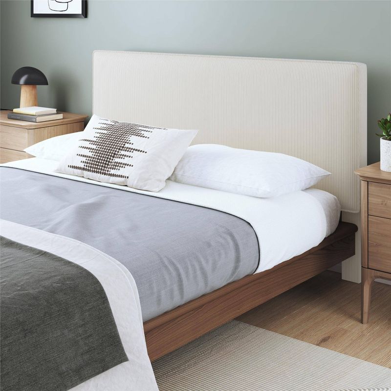 Full/Queen Sloan Corduroy Upholstered Headboard with 3 Adjustable Heights Ivory - Dorel Home Products, 2 of 15