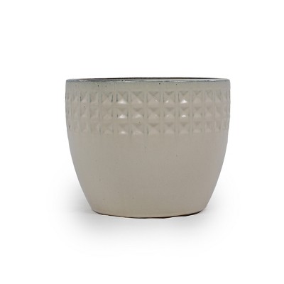 SpassWay 15" Dia Outdoor Indoor Ceramic Planter Pot Decorative Planter with Drainage Hole Patio Flower Pot