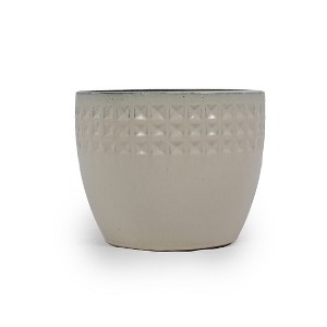 Vynxaria Modern Ceramic Flowerpot - Elegant Planter for Indoor & Outdoor Use - 1 of 4