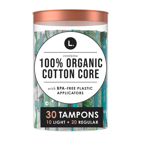 Cora organic cotton tampons mix pack, regular/super absorbency, 32 ea