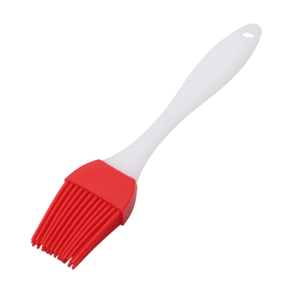 Unique Bargains Basting Brush 15g Small Handle Brush Color Block Dishwasher Safe Silicone PP 6.69"x1.18" 1 Pc Red, White