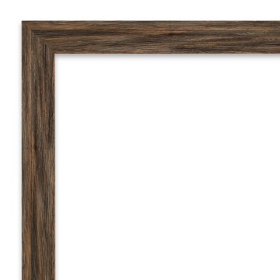 Mocha Barnwood Full-Length Rectangular Bathroom Mirror