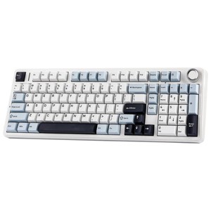 AULA F99 Pro 95% Mechanical Keyboard, Tri-Mode BT5.0 2.4GHz USB-C, Hot Swappable, RGB, Knob, Blue /White - 1 of 4