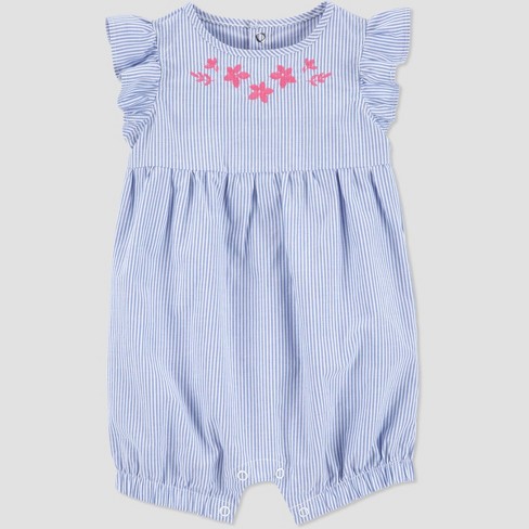 Carter's Just One You® Baby Girls' Striped Romper - Blue/pink : Target