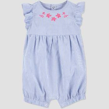 Carter's Just One You® Baby Girls' Striped Romper - Blue/Pink
