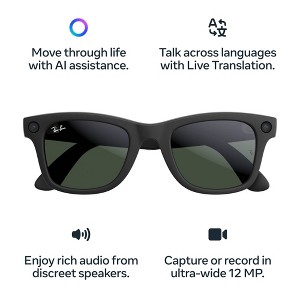 Ray-Ban Meta (Gen 1), Wayfarer, Matte Black | Smart AI Glasses for