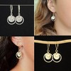 HTUTWOO Disc Leverback Earrings, Hypoallergenic Hammered Circle Drop Dangle Earrings for Women Jewelry Gifts - 4 of 4