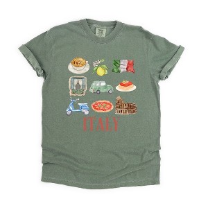 Simply Sage Market Women's Italy Travel Collage Short Sleeve Garment Dyed Tee - 1 of 4
