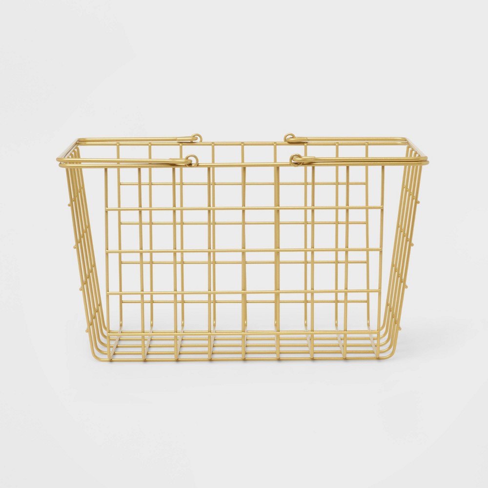 Photos - Bathroom Cabinet Metal Caddy Brass - Room Essentials™: Steel Bathroom Organizer for Dorm, S