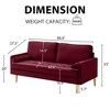 TiramisuBest 65" Velvet Sofa, Plush Upholstered Couch for Living Room or Bedroom (Grey) - 3 of 4