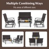 Tangkula 4 PCS Patio Gliding Set Wicker Swing Glider Furniture Set w/ Tempered Glass Coffee Table - 2 of 4