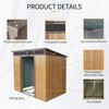 MOEPISY 6ft X 5ft Outdoor Metal Storage With Transparent Plate And Foundation For Backyard Garden Patio, Coffee - 3 of 4
