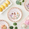 Blue Panda 48 Pack Scalloped Gold Foil Paper Plates, Ballerina Birthday Party Supplies, 9 In, Pink - 2 of 4