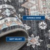 Area Rugs Washable Non-Slip Floral Vintage Print Pattern Carpet for Living Room - 2 of 4