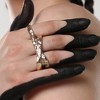 SOHI Women's California Gold The Dented Three Finger Ring - 3 of 4