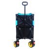 Grungis 51"H Heavy Duty Foldable Wagon Cart,Shopping Cart with Extra Long Extender,Utility Cart for Camping,Shopping,Black+Blue - 4 of 4
