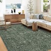 5'x7' Vintage Floral Low Pile Rug, Non-Slip Washable Runner with Reinforced Edges, Stain Resistant Foldable Floor Cover, Blue - 2 of 4