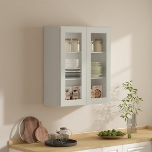 LOVMOR 30"W*12"D*36"H Plywood Kitchen Wall Cabinet without Glass in Shaker Dove - 1 of 4