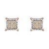 Haus of Brilliance 10K Two-Toned Princess-Cut Composite Diamond Stud Earrings - 3 of 4