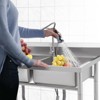 Stainless Steel Sink, Commercial Kitchen Prep Sink Free Standing Double Bowl with Cold and Hot Water Pipe Undershelf Faucet for Restaurant Bar - 4 of 4