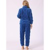 cheibear Women's Flannel Long Sleeve Soft Winter Warm Rabbit Pattern Pajama Sets with Pockets - 3 of 4