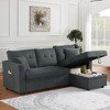 L-Shaped Sectional Sofas Reversible Sectional Sofa Bed with Pull-Out Sleeper, Storage Chaise, and Built-in USB Type-C Port - 4 of 4