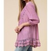 Women's Crochet Lace Embroidered Top - entro - 2 of 4