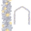 vidaXL 16 ft White PVC Christmas Garland with Adjustable LED Lights, Perfect for Indoor and Outdoor Holiday Decoration, Economical and Easy to Store - 2 of 4