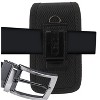 Nakedcellphone Tough Canvas Case Pouch with Clip and Belt Harness for XL Flip Phone - Black - 3 of 4