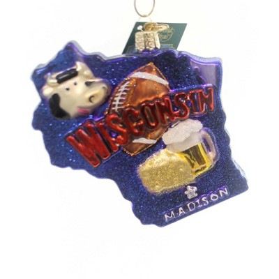 Old World Christmas On Wisconsin Ornament State Madison Football Beer  -  Tree Ornaments