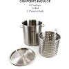 GasOne 32 Qt. Stainless Steel Turkey Stock Pot with All Purpose Pot Deep Fryer Steam & Boiling Basket - 4 of 4
