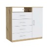 Depot E-Shop 4 Drawer Dresser, One Open Shelf, Superior Top, Single Door Cabinet - 2 of 4