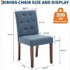 Nasitip Upholstered Dining Chairs Set of 2, Modern Fabric Parsons Chairs with Wood Legs, 250LB Capacity - 3 of 4